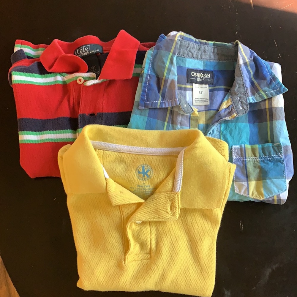 Bundle of boy collared shirts.